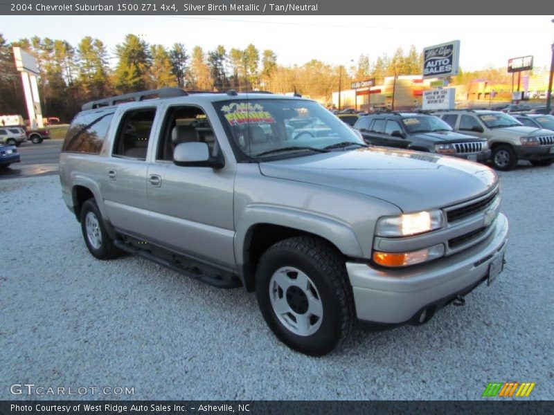 Silver Birch Metallic / Tan/Neutral 2004 Chevrolet Suburban 1500 Z71 4x4