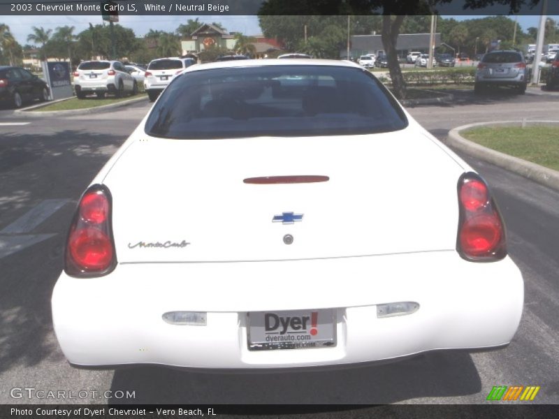White / Neutral Beige 2003 Chevrolet Monte Carlo LS