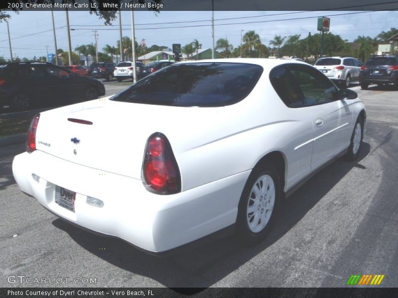 White / Neutral Beige 2003 Chevrolet Monte Carlo LS