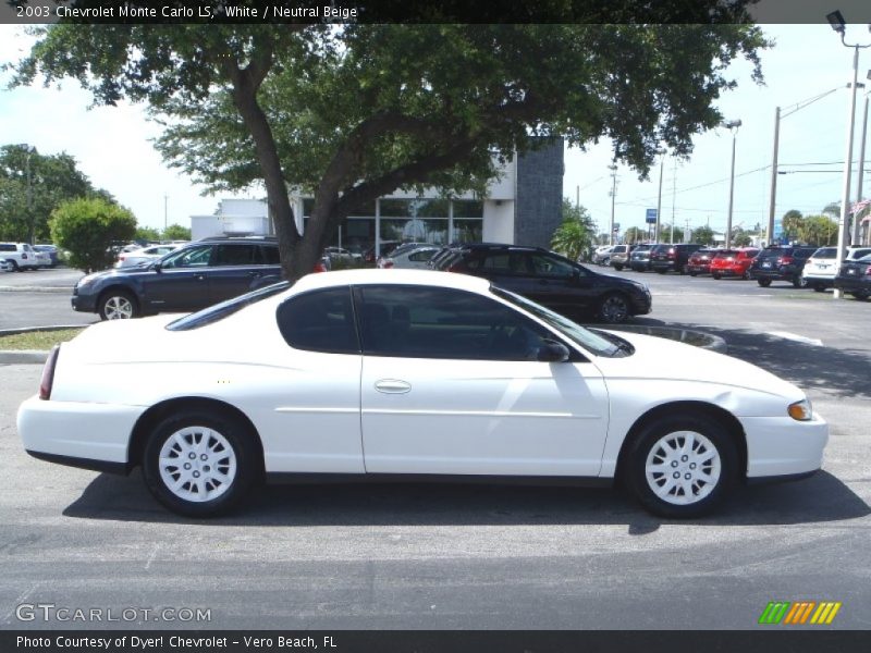 White / Neutral Beige 2003 Chevrolet Monte Carlo LS