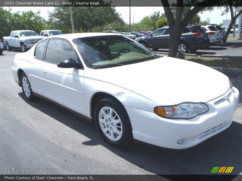 White / Neutral Beige 2003 Chevrolet Monte Carlo LS