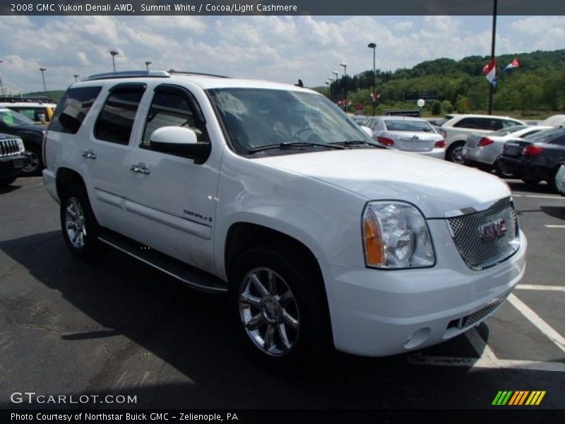 Summit White / Cocoa/Light Cashmere 2008 GMC Yukon Denali AWD