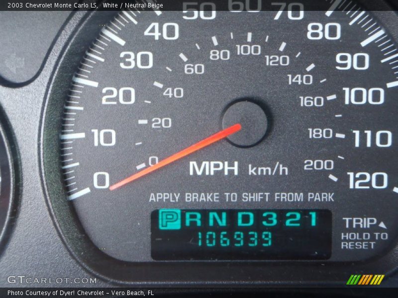 White / Neutral Beige 2003 Chevrolet Monte Carlo LS