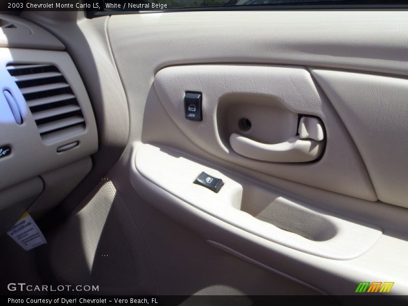 White / Neutral Beige 2003 Chevrolet Monte Carlo LS
