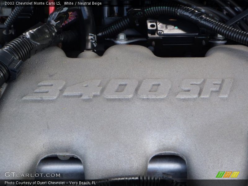 White / Neutral Beige 2003 Chevrolet Monte Carlo LS