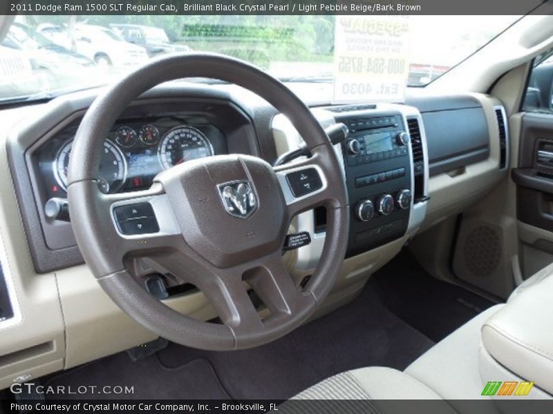 Brilliant Black Crystal Pearl / Light Pebble Beige/Bark Brown 2011 Dodge Ram 1500 SLT Regular Cab