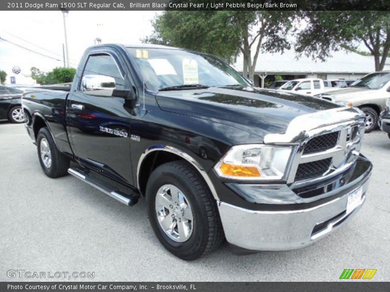 Brilliant Black Crystal Pearl / Light Pebble Beige/Bark Brown 2011 Dodge Ram 1500 SLT Regular Cab