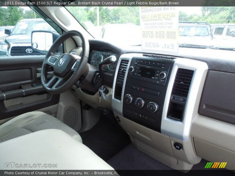 Brilliant Black Crystal Pearl / Light Pebble Beige/Bark Brown 2011 Dodge Ram 1500 SLT Regular Cab