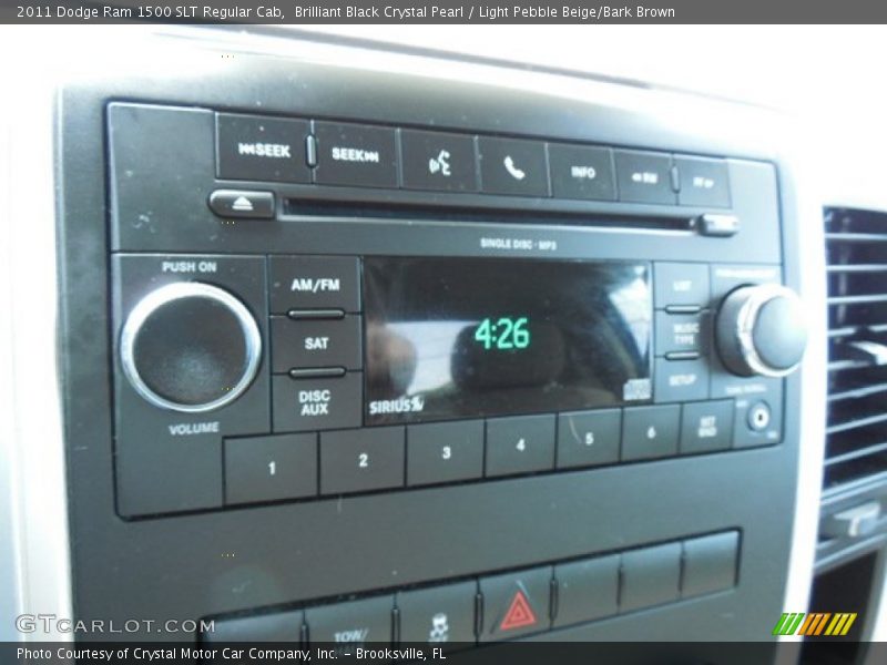 Brilliant Black Crystal Pearl / Light Pebble Beige/Bark Brown 2011 Dodge Ram 1500 SLT Regular Cab