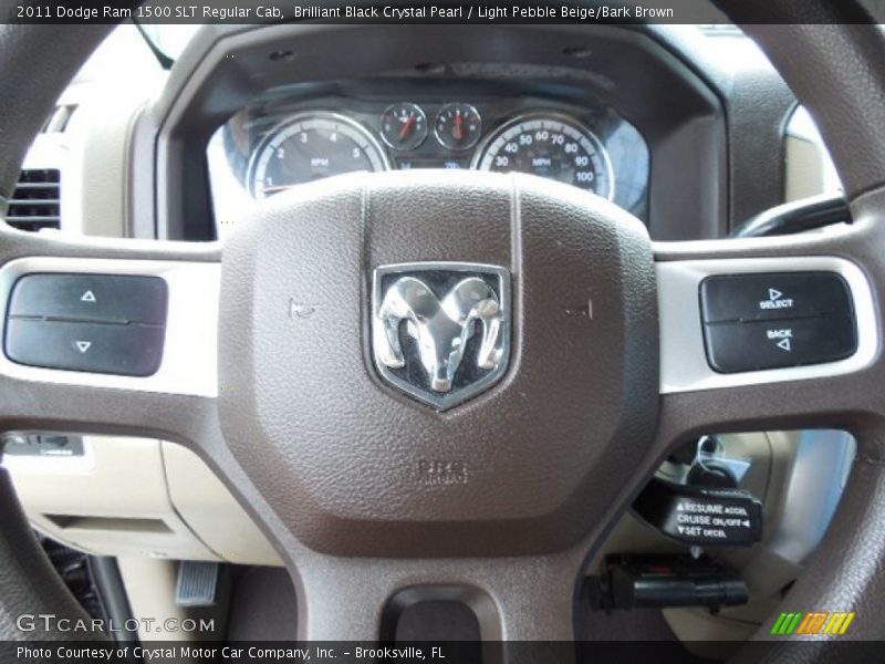 Brilliant Black Crystal Pearl / Light Pebble Beige/Bark Brown 2011 Dodge Ram 1500 SLT Regular Cab