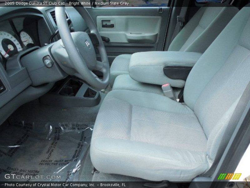 Bright White / Medium Slate Gray 2005 Dodge Dakota ST Club Cab