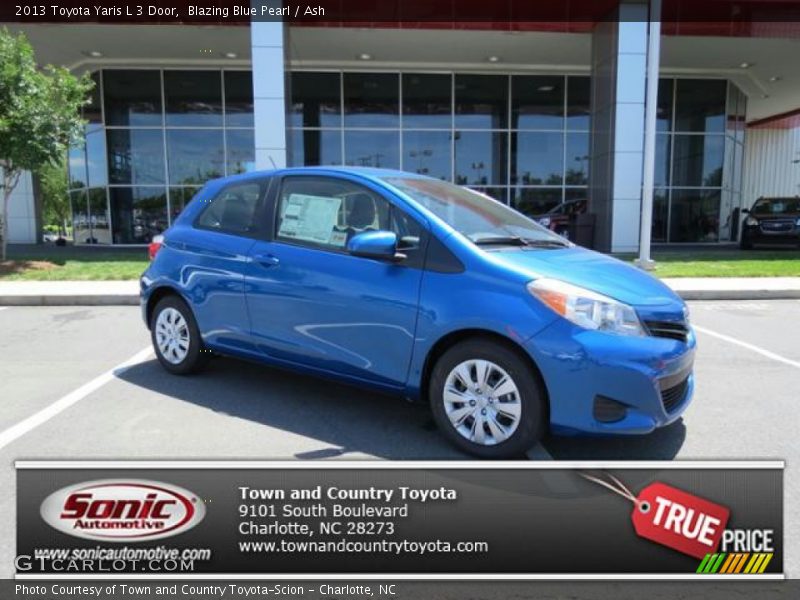 Blazing Blue Pearl / Ash 2013 Toyota Yaris L 3 Door