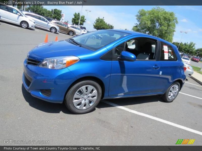 Blazing Blue Pearl / Ash 2013 Toyota Yaris L 3 Door