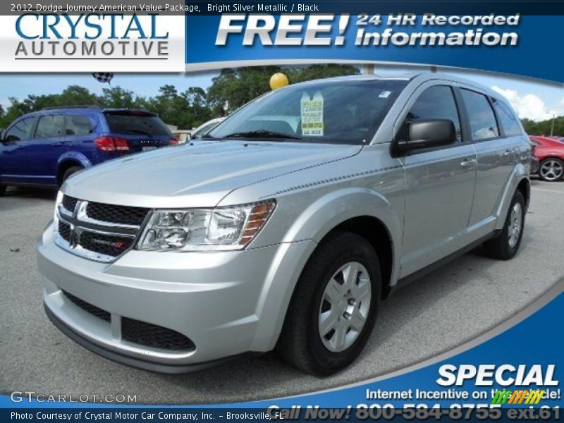 Bright Silver Metallic / Black 2012 Dodge Journey American Value Package