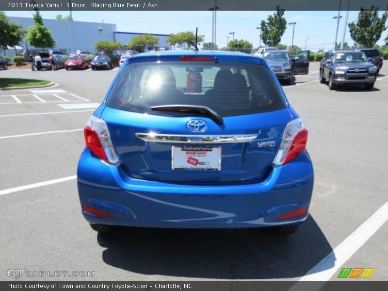 Blazing Blue Pearl / Ash 2013 Toyota Yaris L 3 Door