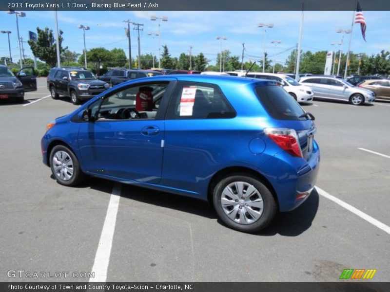 Blazing Blue Pearl / Ash 2013 Toyota Yaris L 3 Door