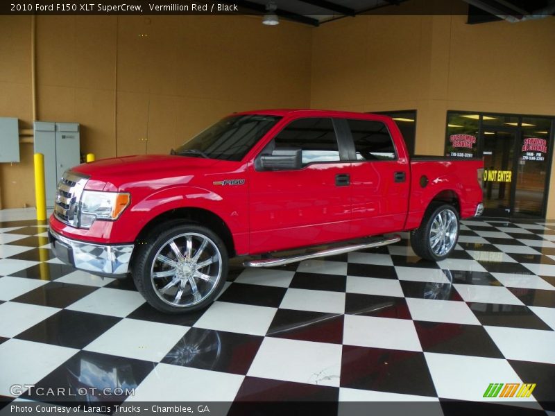 Vermillion Red / Black 2010 Ford F150 XLT SuperCrew