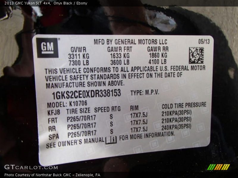 Onyx Black / Ebony 2013 GMC Yukon SLT 4x4