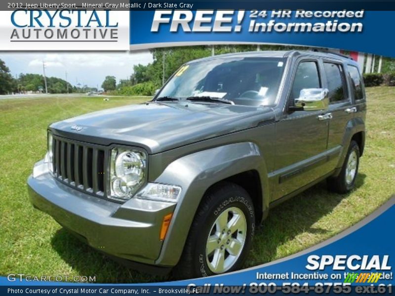 Mineral Gray Metallic / Dark Slate Gray 2012 Jeep Liberty Sport
