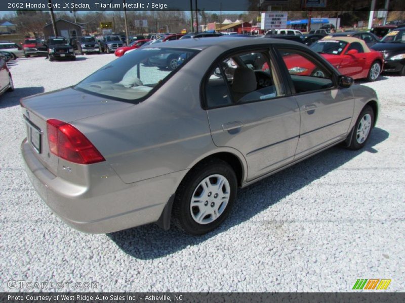 Titanium Metallic / Beige 2002 Honda Civic LX Sedan