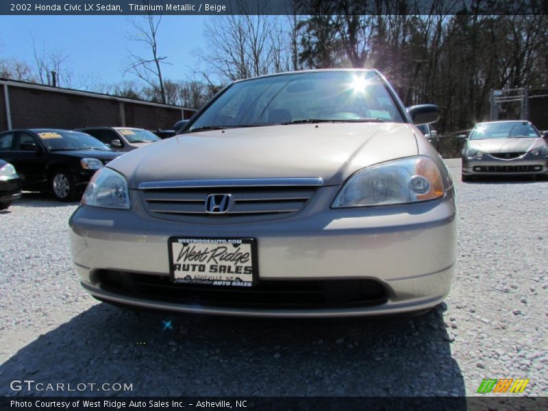 Titanium Metallic / Beige 2002 Honda Civic LX Sedan