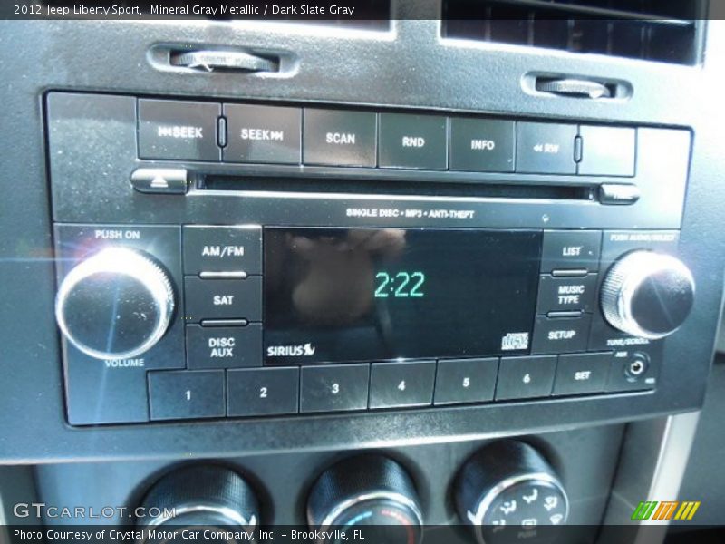 Mineral Gray Metallic / Dark Slate Gray 2012 Jeep Liberty Sport