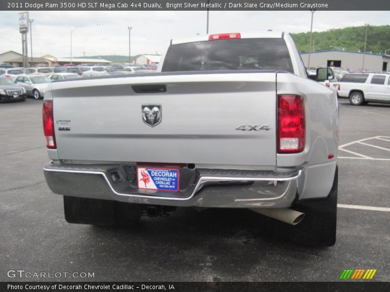 Bright Silver Metallic / Dark Slate Gray/Medium Graystone 2011 Dodge Ram 3500 HD SLT Mega Cab 4x4 Dually