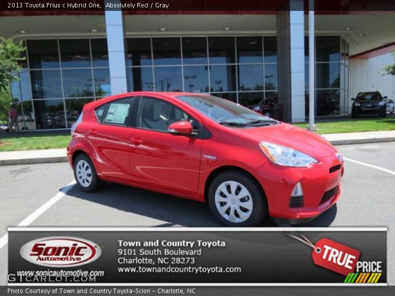Absolutely Red / Gray 2013 Toyota Prius c Hybrid One
