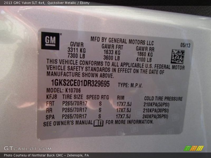 Quicksilver Metallic / Ebony 2013 GMC Yukon SLT 4x4