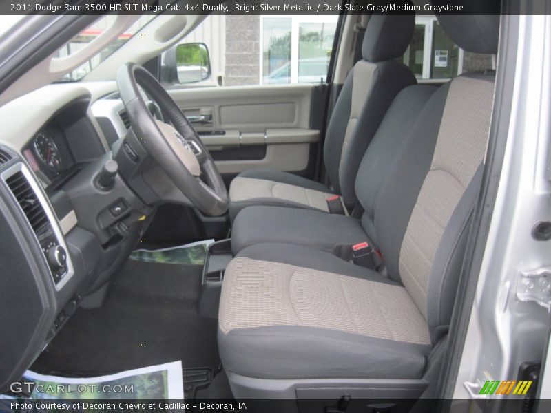 Bright Silver Metallic / Dark Slate Gray/Medium Graystone 2011 Dodge Ram 3500 HD SLT Mega Cab 4x4 Dually