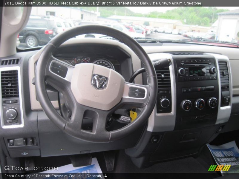 Bright Silver Metallic / Dark Slate Gray/Medium Graystone 2011 Dodge Ram 3500 HD SLT Mega Cab 4x4 Dually