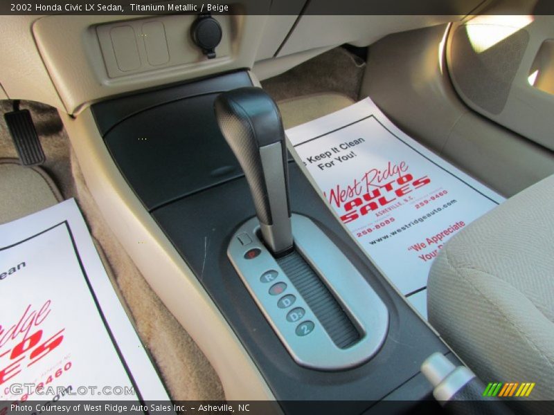 Titanium Metallic / Beige 2002 Honda Civic LX Sedan
