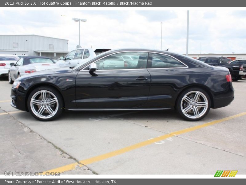 Phantom Black Metallic / Black/Magma Red 2013 Audi S5 3.0 TFSI quattro Coupe