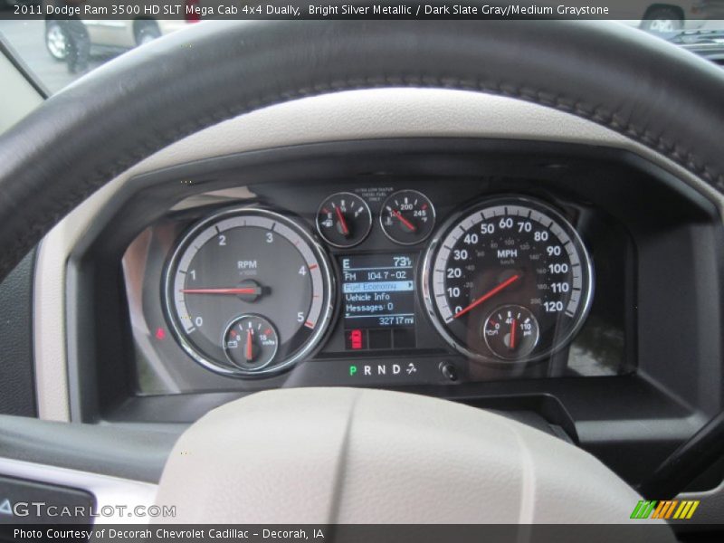 Bright Silver Metallic / Dark Slate Gray/Medium Graystone 2011 Dodge Ram 3500 HD SLT Mega Cab 4x4 Dually
