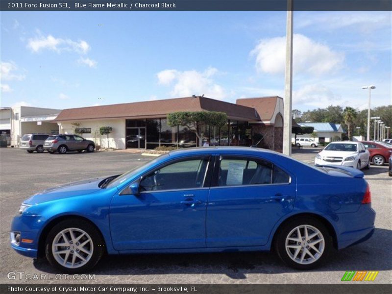 Blue Flame Metallic / Charcoal Black 2011 Ford Fusion SEL
