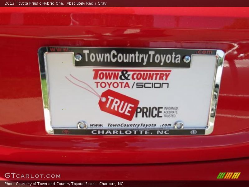Absolutely Red / Gray 2013 Toyota Prius c Hybrid One