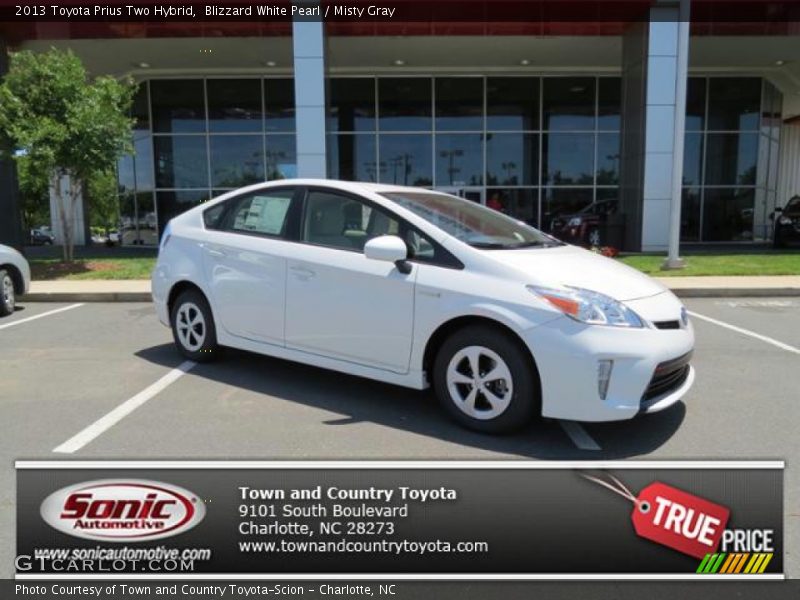 Blizzard White Pearl / Misty Gray 2013 Toyota Prius Two Hybrid