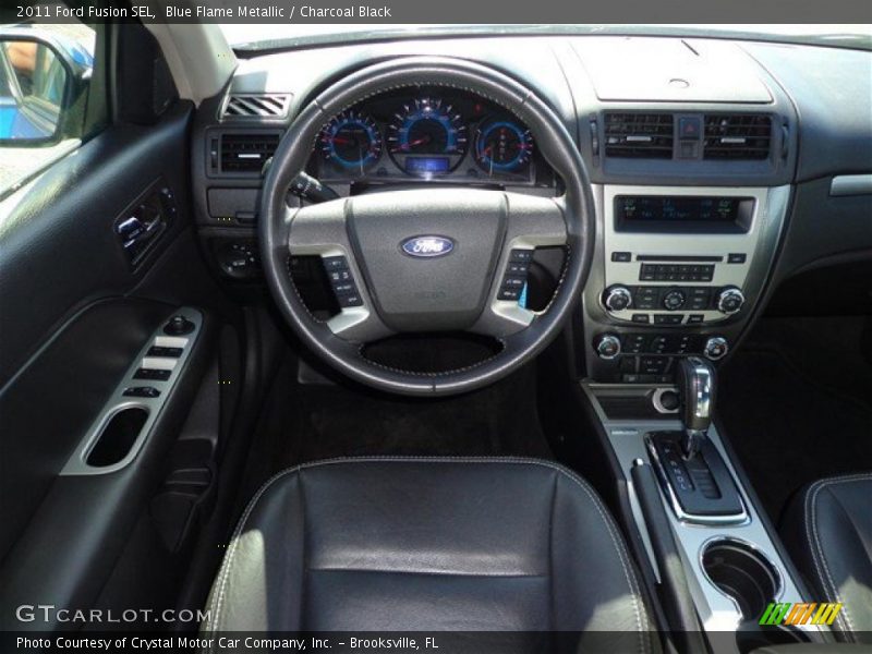 Blue Flame Metallic / Charcoal Black 2011 Ford Fusion SEL