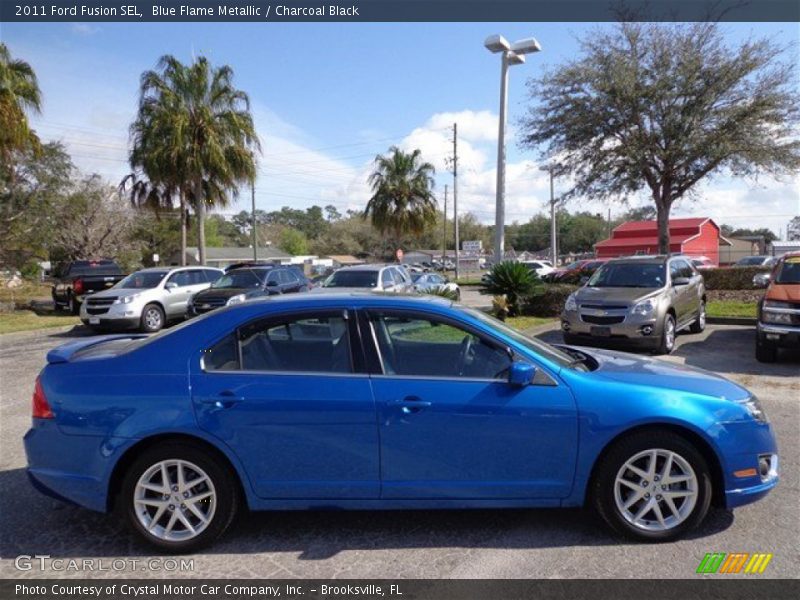 Blue Flame Metallic / Charcoal Black 2011 Ford Fusion SEL
