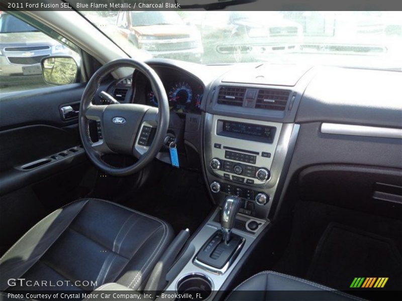 Blue Flame Metallic / Charcoal Black 2011 Ford Fusion SEL