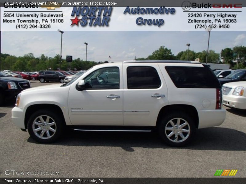 White Diamond Tricoat / Ebony 2013 GMC Yukon Denali AWD