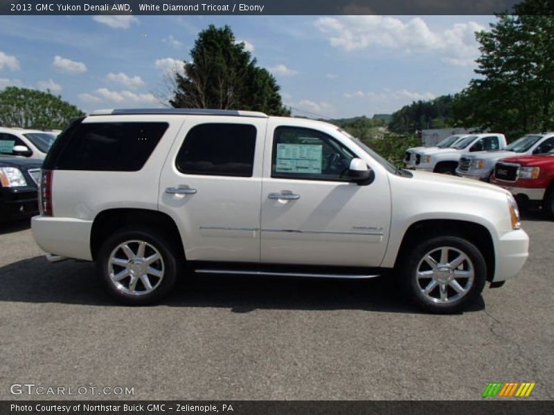White Diamond Tricoat / Ebony 2013 GMC Yukon Denali AWD