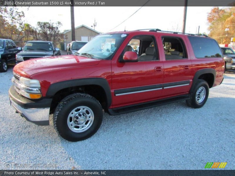 Victory Red / Tan 2002 Chevrolet Suburban 1500 LS 4x4