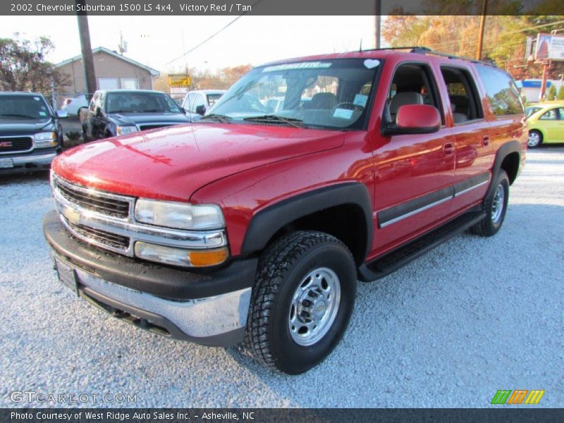 Victory Red / Tan 2002 Chevrolet Suburban 1500 LS 4x4