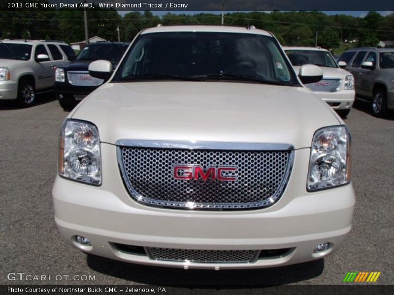 White Diamond Tricoat / Ebony 2013 GMC Yukon Denali AWD