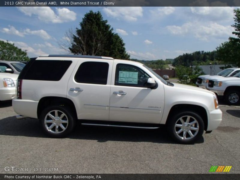 White Diamond Tricoat / Ebony 2013 GMC Yukon Denali AWD