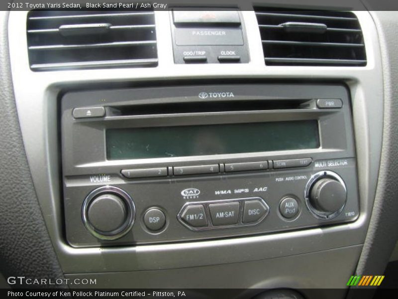 Black Sand Pearl / Ash Gray 2012 Toyota Yaris Sedan