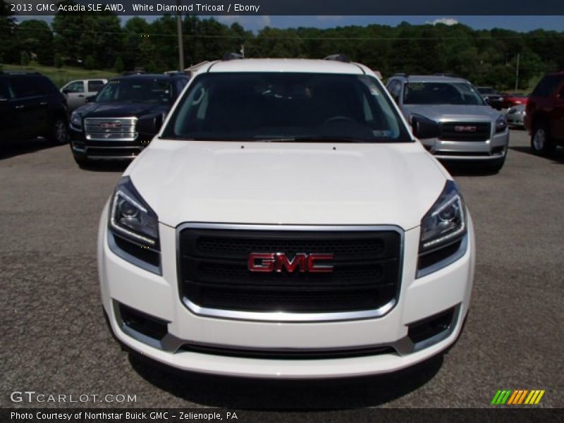 White Diamond Tricoat / Ebony 2013 GMC Acadia SLE AWD