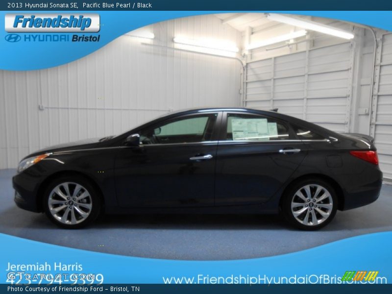 Pacific Blue Pearl / Black 2013 Hyundai Sonata SE