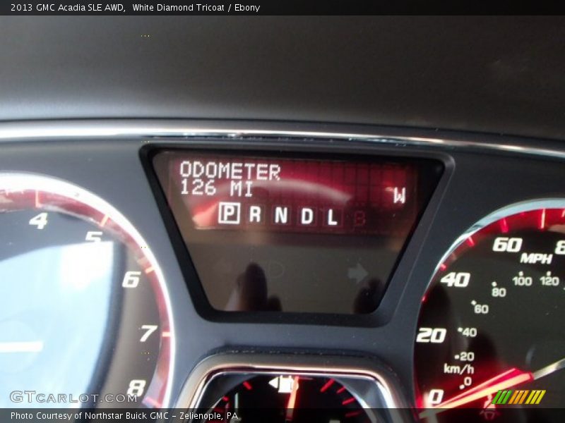 White Diamond Tricoat / Ebony 2013 GMC Acadia SLE AWD
